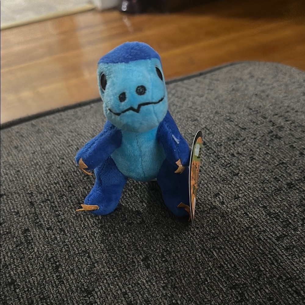Blue T Rex Plush Toy , clip on. Tyra RARE